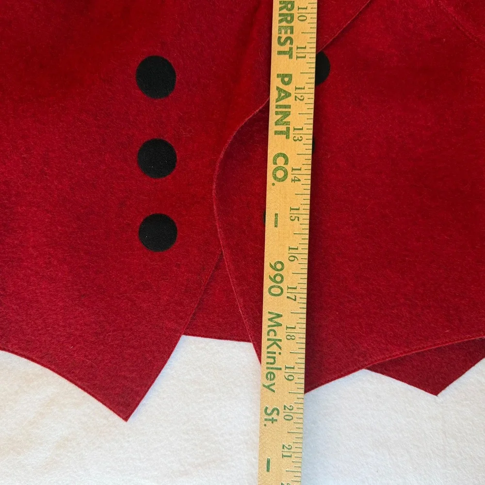 Teresa Maria Widuch Roku Vest Cherry Red Wool Felt Wearable Art USA Size S